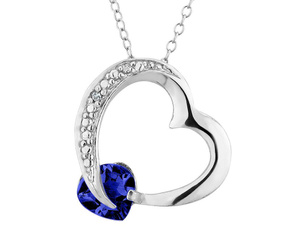 Sterling, Heart, Jewelry, Blue Sapphire