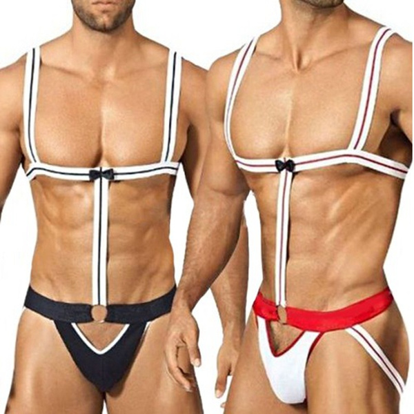 Men's Borat Mankini Underwear Sexy Jockstrap Briefs Suspender