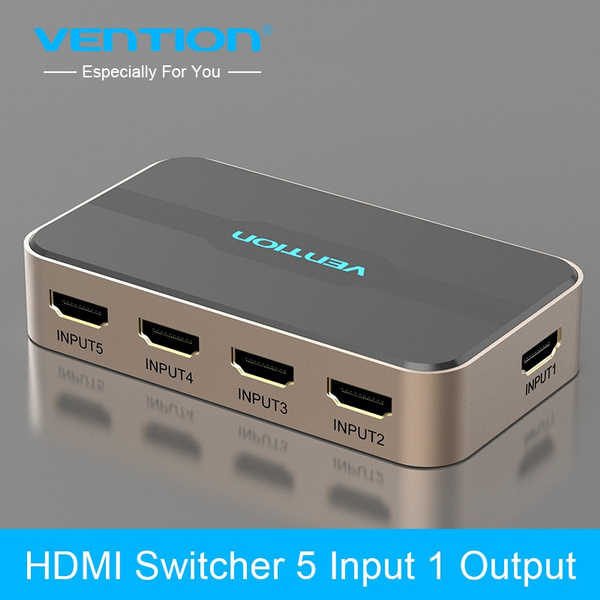 HDMI Switch 5 in 1 out with IR Wireless Remote HDMI Splitter Switcher AC Power Adapter for Chromecast for PS3/4 3D HDCP | Wish