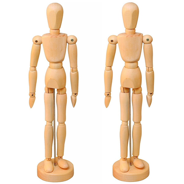 2 Articulated Manikin Models Wooden Human Figure Model Drawing Mannequin For Art Supply Drawing Decoration 5 5 Wish