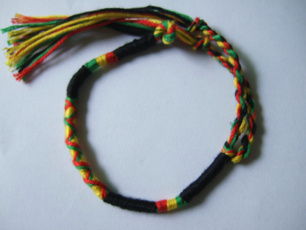 wristbandcottonsilkreggaejamaicasurferboho, reggae, rastafriendshipbracelet, Cotton