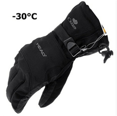 Man Winter Ski Sport Waterproof Double Gloves Black -30 Degree Warm Riding Gloves Snowboard Motorcycle Gloves