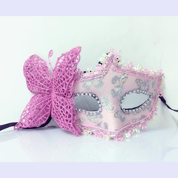 Upper Half Face Mask Princess Dance Party Masks Colored Drawing Half Face Mask Flower Butterfly Mask Wish