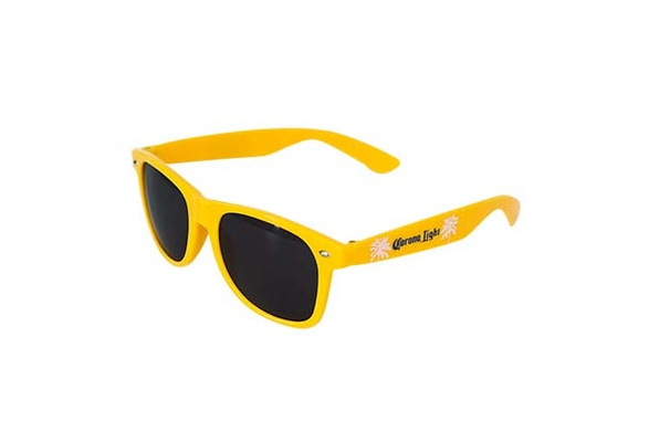 Corona Light Yellow Wayfarer Beer Logo Sunglasses