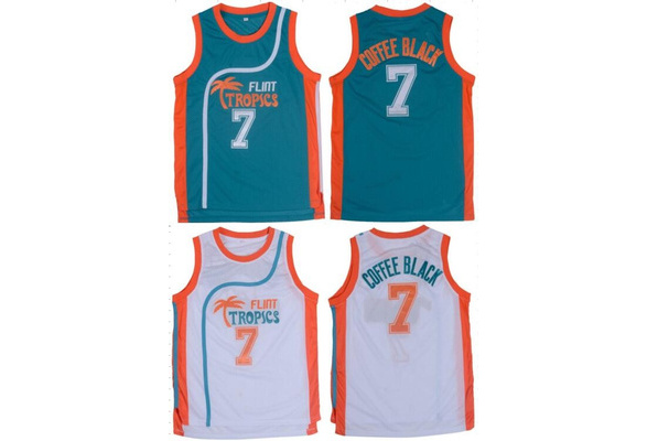 Coffee Black #7 Semi Pro Flint Tropics Basketball Jersey