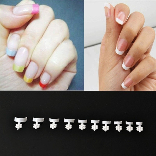 Fashion 500 Hot Short French Manicure False Nail Wraps Acrylic Nails White Wrap Nail Tips Wish