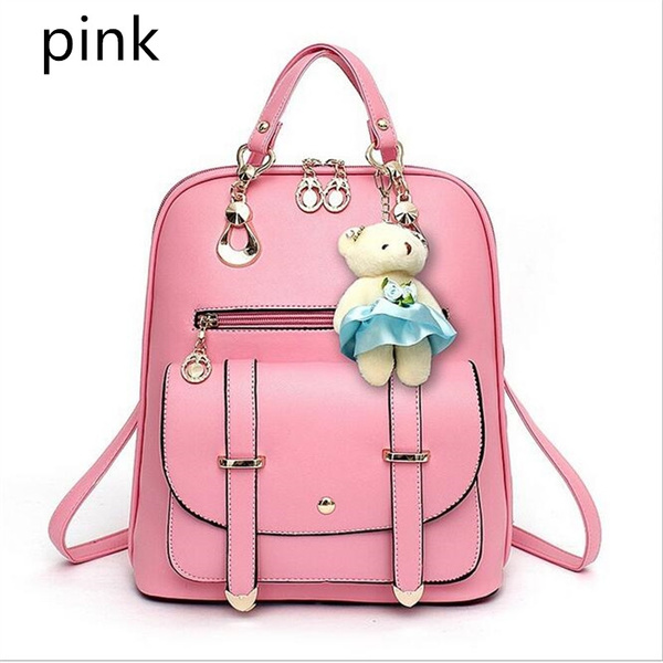 Women Fashion Backpack Casual Popular Leather Bag Students School Bags Simple Classic Backpack Gifts for Girls Wish