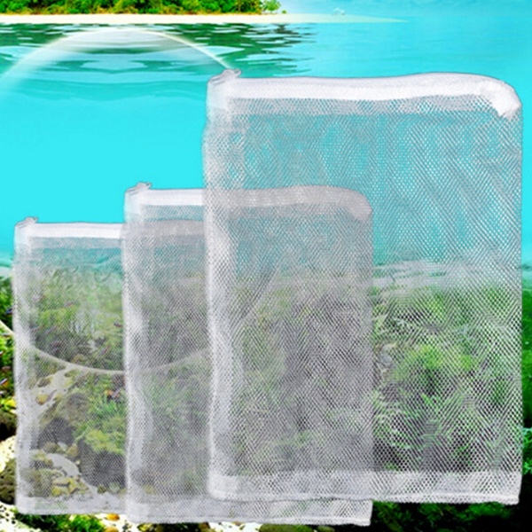 10pcs Nylon Mesh Filterbeutel DrawString 55x35cm für Aquarium Garten 