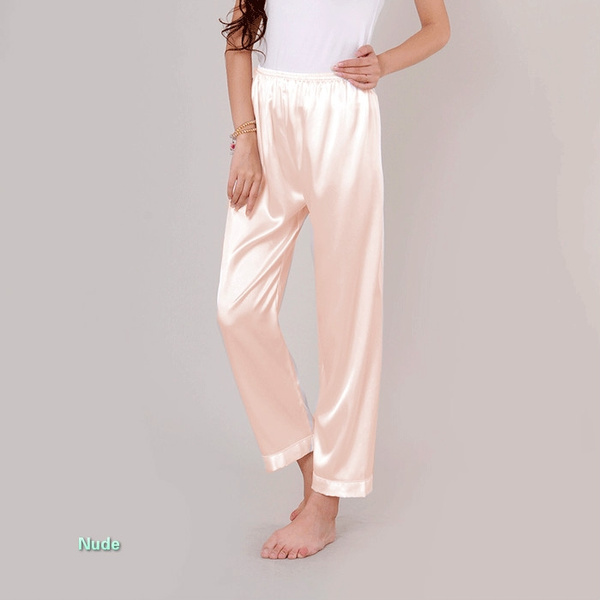Women Satin Pyjamas Bottoms Sleep 