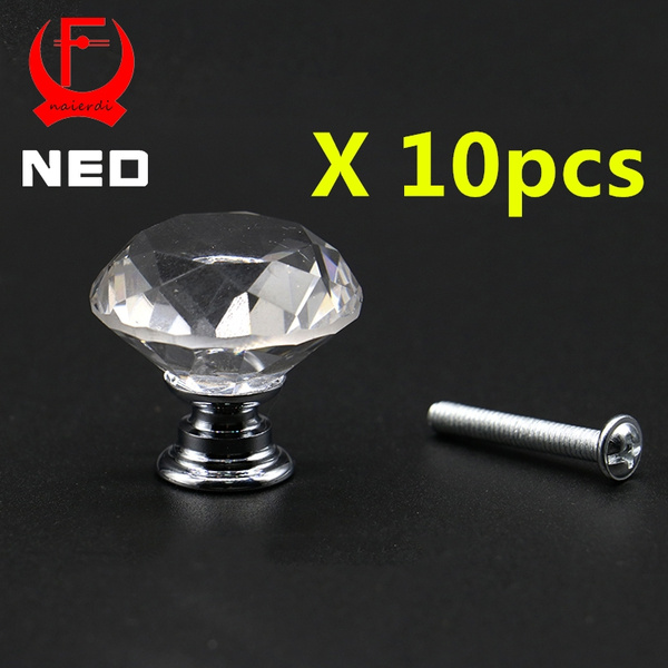 10pcs Lot Ned 20 40mm Diamond Shape, Kitchen Cupboard Glass Handles