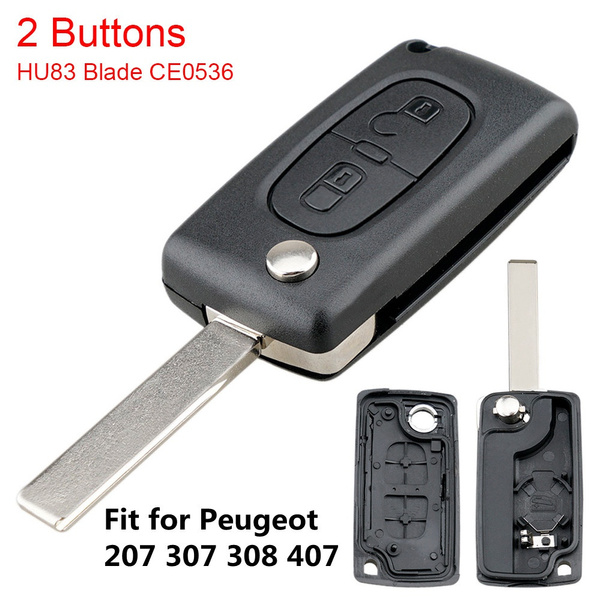 Buy 2 Button Flip Remote Key Case Shell For PEUGEOT 207 107 407 308 307 - View #11
