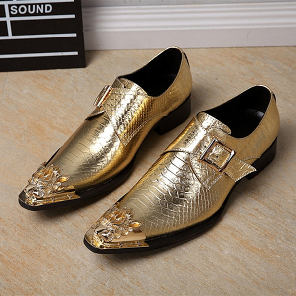gold dress shoes