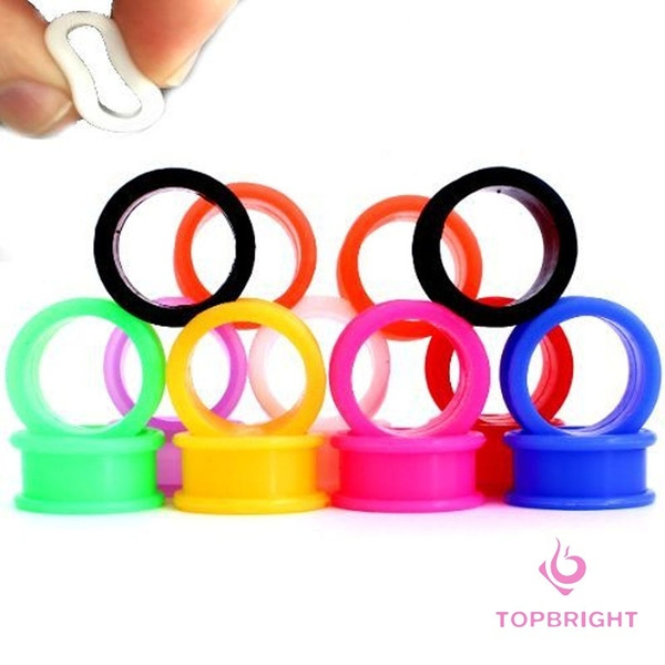 1 Pair Topbright Pair Large Flare Soft Silicone Earring Skins Rubber Ear Gauges Ring Plugs