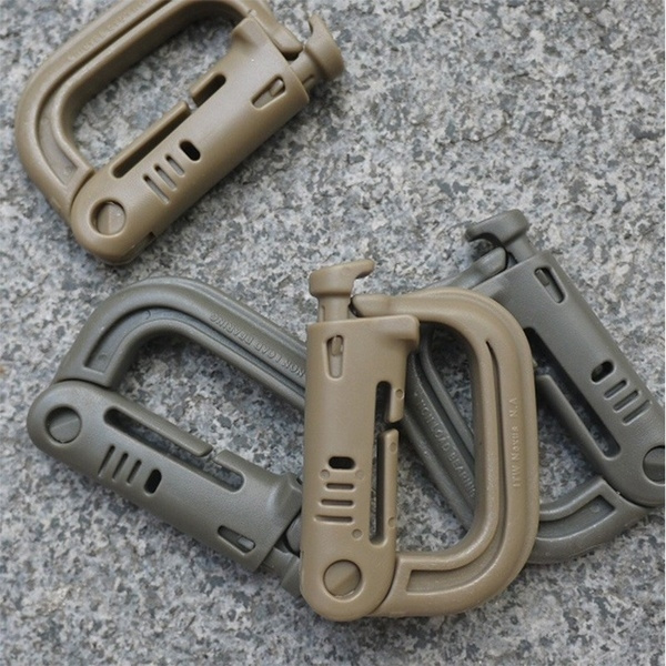 2/5Tactical Backpack Safe Buckle Molle EDC Shackle D-Ring Clip Hiking Carabinedh
