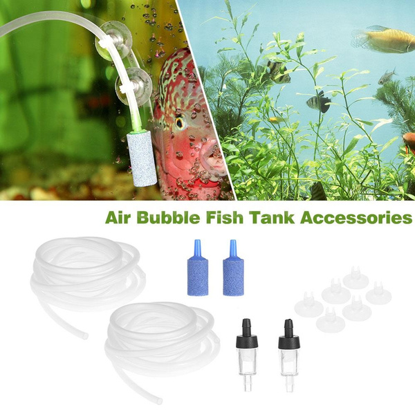 2pcs 2.5m 4mm Aquarium Oxygen Pipe Soft Hoses + 2pcs Stop Valve + 6pcs Suction Cups + 2pcs Air