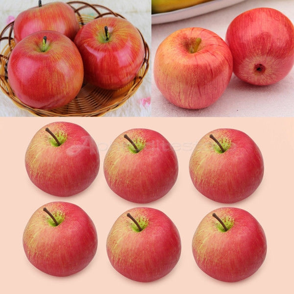 Artificial Jonathan Nova Apple Large Shiny Plastic Fruit Round Red Apples  Fake