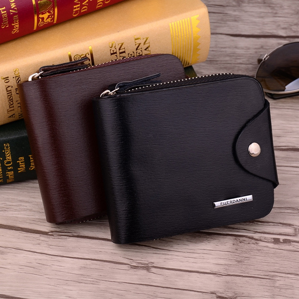 Short Mens Leather Wallet Bifold Credit Card Holder Coin Purse Billfold  Clutch