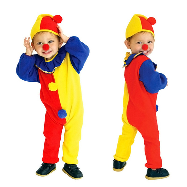 HappySky Children Kids Baby Pajamas Carnival Clown Circus Cosplay Costumes Performance Clothing Party