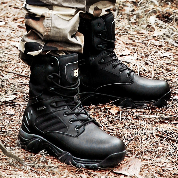 CCK US Size 7-11.5 Leather Combat Military Ankle Boots Mens