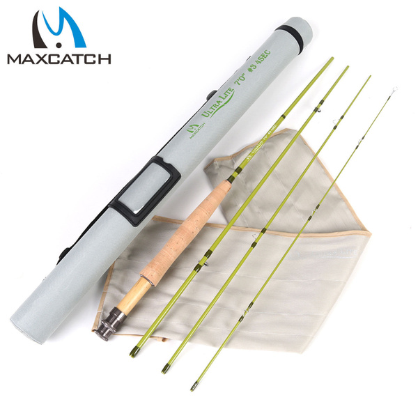 Maxcatch Fly Rod & Spare Tip Medium Fast Carbon Fiber Fly Fishing Rod &  Tube For Small Streams