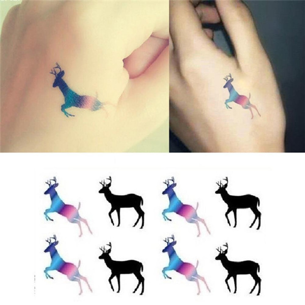 Amazon.com : Skull Deer Temporary Tattoos Body Art Flash Tattoo Stickers  Waterproof Henna Tattoos Beauty Tatoo Sleeve : Beauty & Personal Care
