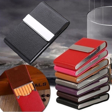 Creative PU Leather Card Case Pocket Tobacco Cigarette Storage Holder Box Cigar Container