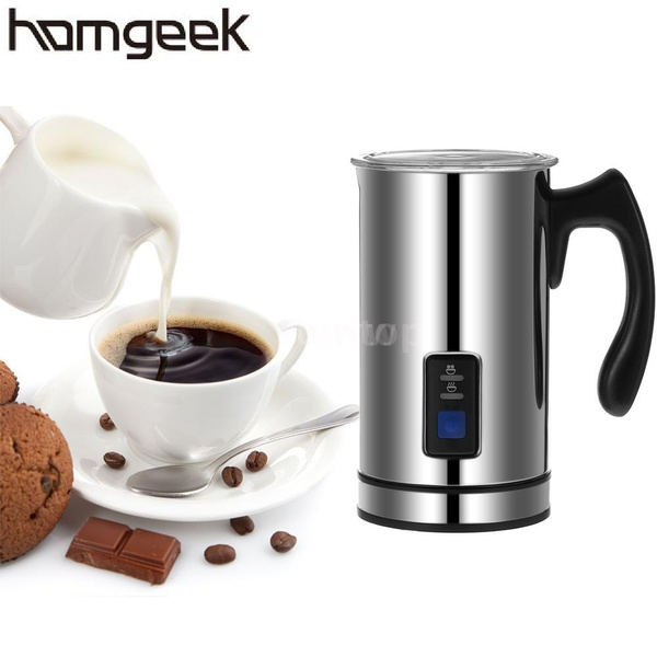 Homgeek Kitchen & Bar Cappuccino Milk Frother Automatic Electric Foamer  Frothing & Heating Milk Warmer Foam Maker Latte UK/EU Plug