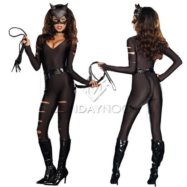 Catwoman Costume Adult Halloween Fancy Dress