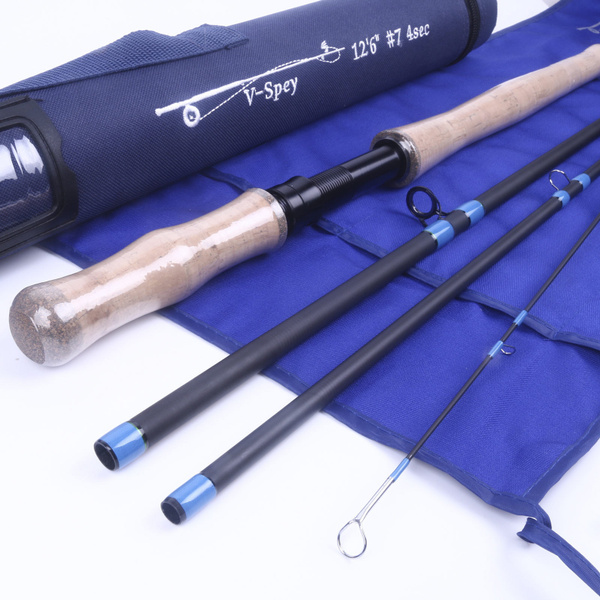 Maxcatch 12.6Ft Spey Fly Fishing Rod Medium Fast 7 Weight 4