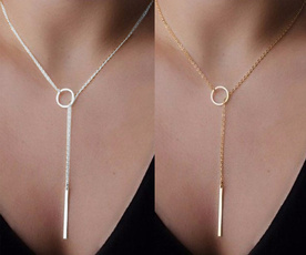 Women Evening Silver Gold Chain Statement Charm Chocker Pendant Long Necklace
