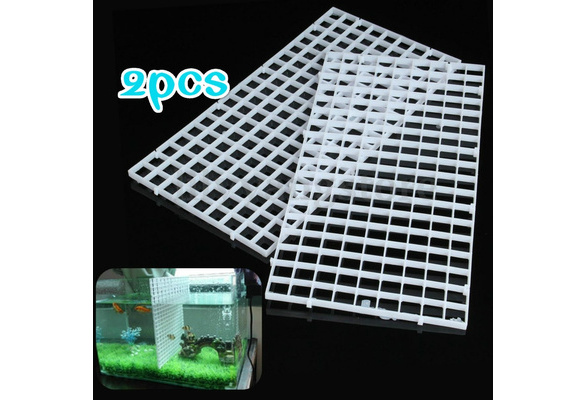 2 PCS Grid Divider Tray Egg Crate Aquarium Fish Tank Filter Bottom Isolate 