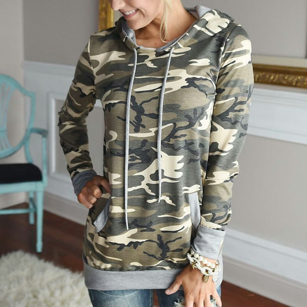 Ladies discount camouflage hoodie