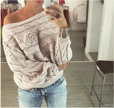 2016 fashion Flowers Twisted dames kleding jerseis knitted sweter pull femme jumper long pullover sweaters | Wish