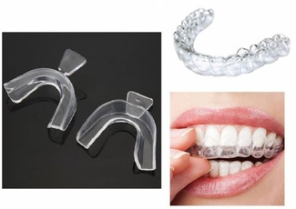 2pcs Transparent Thermoform Moldable Mouth Teeth Dental Trays Teeth Whitening Guard Whitener Dental Tee