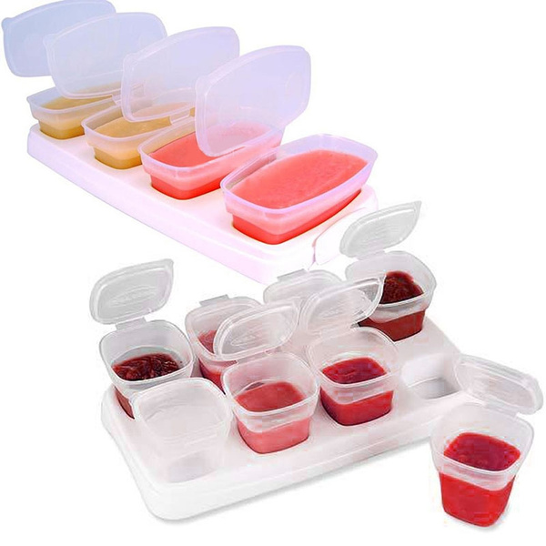 Bebe Sevrage Alimentaire Congelation Cubes Bacs Pots Congelateur Stockage Conteneurs En Plastique Wish