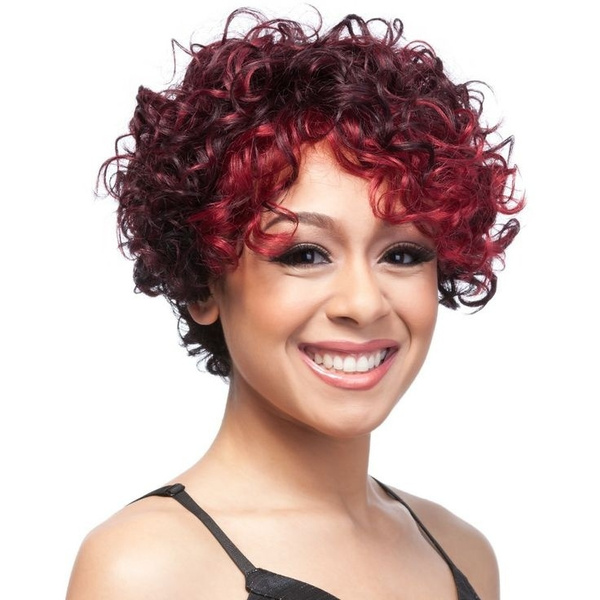 Short dark red clearance wig