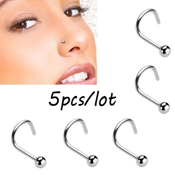 5pcs/lot 316l Surgical Steel Nose 