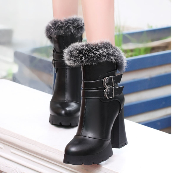 Invierno muslo Botas Altas Mujeres Faux Suede cuero tacones Altos sobre  Altos 34-43 Botas | Wish