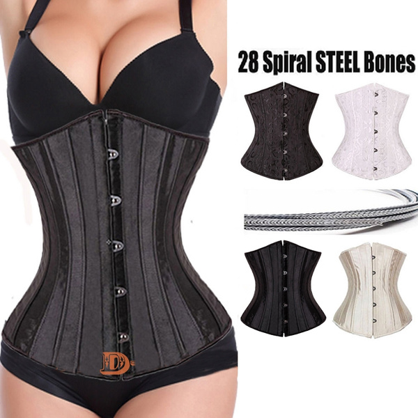 Women High Quality 28 Spiral Steel Boned Waist Plus Size Underbust