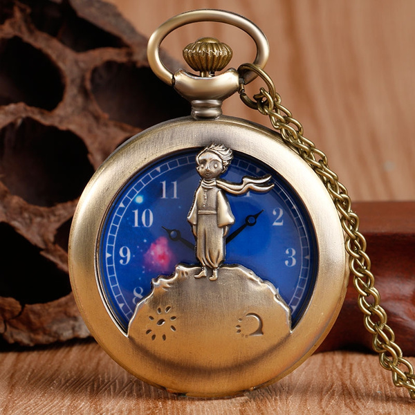 Lindo reloj de bolsillo de cuarzo Le Petit Prince Blue Planet Kid Universe  Girl Boy Collar Watch Regalos | Wish