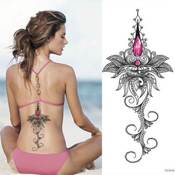 1pc Sexy Chest Bikini Tattoo Stickers Large Flower Shoulder Arm Sternum Tattoo Sleeve Body Back Paint Ruby Necklace Summer Girls Wish 1pc Sexy Chest Bikini Tattoo Stickers Large Flower Shoulder Arm Sternum Tattoo Sleeve Body Back Paint Ruby Necklace Summer Girls Wish