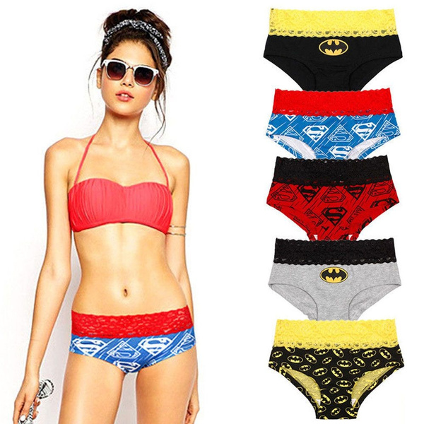 Buy Sexy Women Batman Vs Superman Thongs Panty White Online at