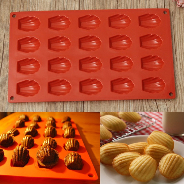 vlam Ban Brein 20 Cavity Mini Madeleine Shell Cake Pan Silicone Mold Cookies Baking Mould  Tool | Wish