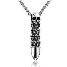 Steel, Men  Necklace, Jewelry, skull