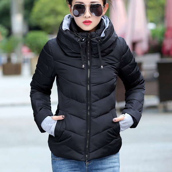 Thick black winter outlet coat