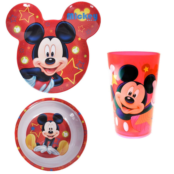 Mickey Mouse Plate Bowl and Cup 3pc Dinner Set BPA FREE by Zak