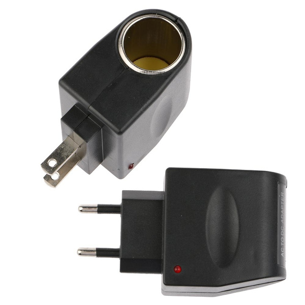 1 PC Black Universal AC to DC Car Cigarette Lighter Socket Adapter US/EU  Plug