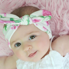 cutebaby, babyheadband, Floral print, Elastic