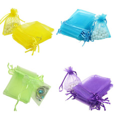 100 pcs Wedding Decoration Organza Bag Candy Jewelry Packaging Goodie Gifts Pouch