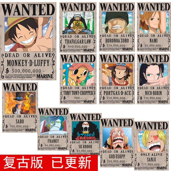 Poster Reward Wanted Circular Full Set Monkey D Luffy Retro Edition Wallpaper Latest Animation Periphery For One Piece Wish